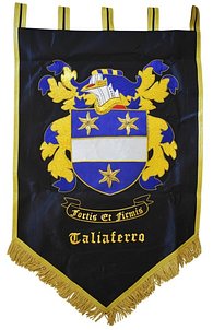 Taliferro family crest embroidery banner