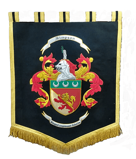 Embroidery family crest flag with lion