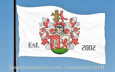 Family crest standard flags and garden flags