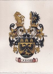 Coat of Arms -hand painted family crest Labore