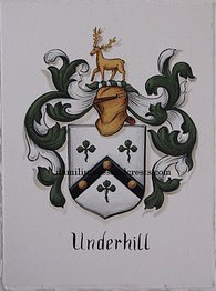 Coat of Arms -hand painted family crest Underhill