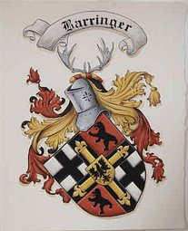 Coat of Arms -hand painted family crest Barringer