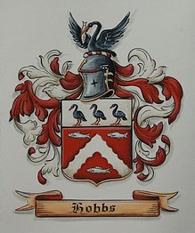 Coat of Arms -hand painted family crest Hobbs