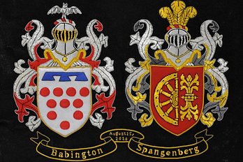 Double family crest wedding crest embroidery